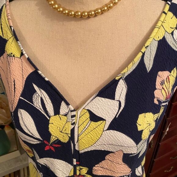 NWT SZ XXL Maison Jules Plus Curve Textured Stretch Floral Dress - Picture 3 of 8